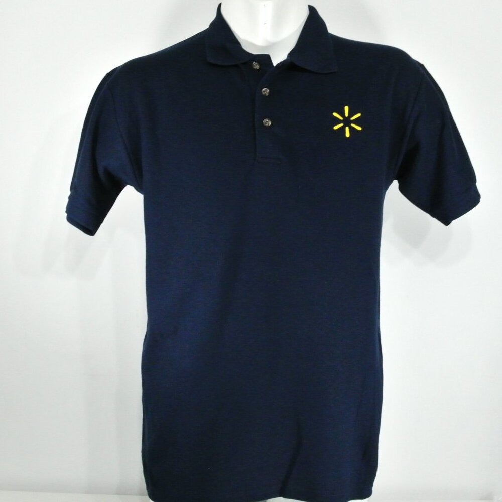 WALMART Manager Associate Employee Uniform Men's Navy Blue Polo Shirt Size M